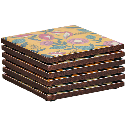 Chumbak Country MDF Coaster Set, 6 pcs  