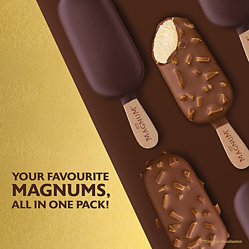 Kwality Wall's Magnum Mini Almond + Chocolate Truffle Ice Cream, 45 ml (4 pcs) 