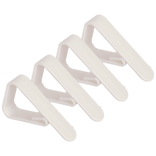bb home Table Cloth Holder Clamps - White, 4 Pcs