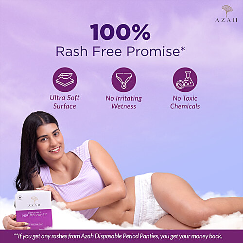 Azah Disposable Period Panty - L-XL, 4 pcs  Leak Proof, Rash Free, Overnight Protection, Postpartum Recovery