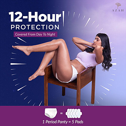 Azah Disposable Period Panty - L-XL, 4 pcs  Leak Proof, Rash Free, Overnight Protection, Postpartum Recovery