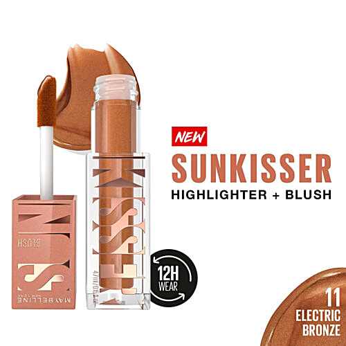 Maybelline New York Sunkisser Highlighter + Blush - 12H Wear, 4.7 g 11 Electric Bronze 