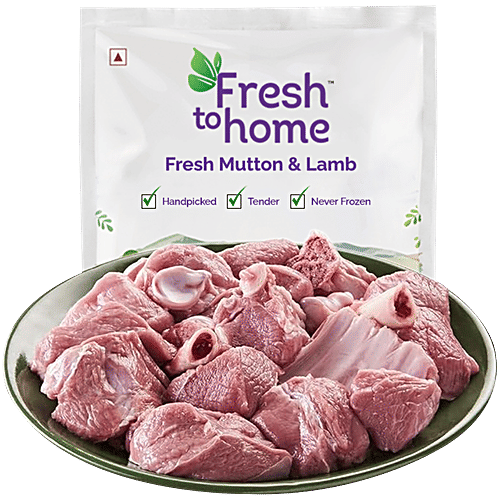 FreshtoHome Premium Tender Goat Curry Cut, 480 g  