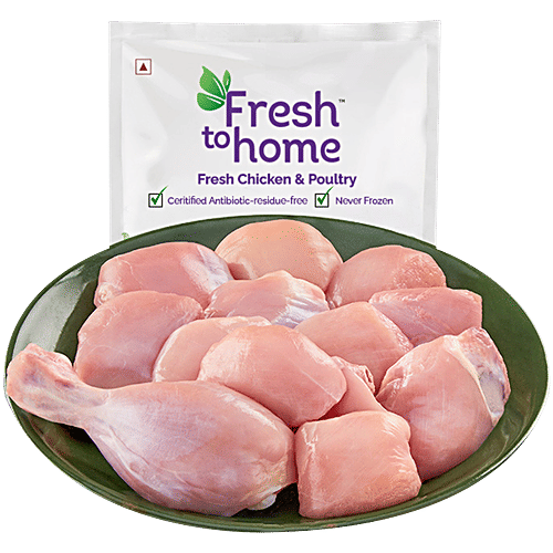 FreshtoHome Chicken - Skinless, Curry Cut, 480 g  