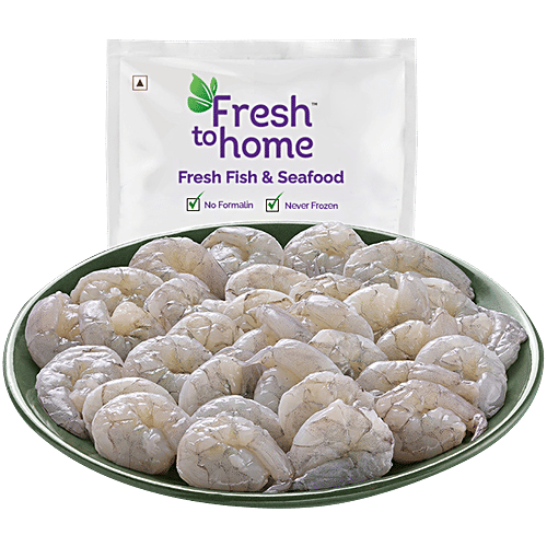 FreshtoHome Indian Prawns / Venami / Vannamei / Jhinga / Chemmin - Peeled & Deveined, 240 g (70+ Count/kg)