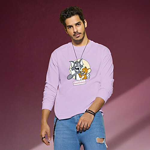 Bewakoof Men's Purple Certified Troublemakers (TJL) Graphic Printed Oversized T-shirt, 1 pc (Size - XL)