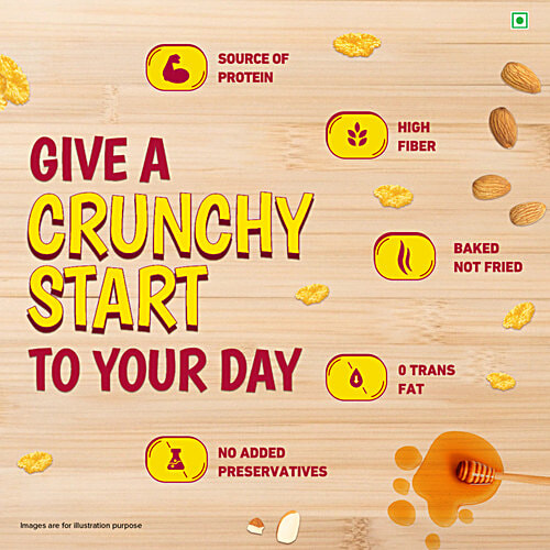 Tata Soulfull Original Crunchy Corn Flakes+ With Millet Shakti, 475 g  Baked Not Fried, High Fibre, Cholesterol Free, Source of Protein