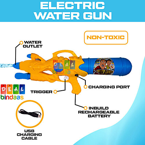 DealBindaas Rechargable Electric Holi Water Gun - Automatic High-Performance Water Shooter, 1 L