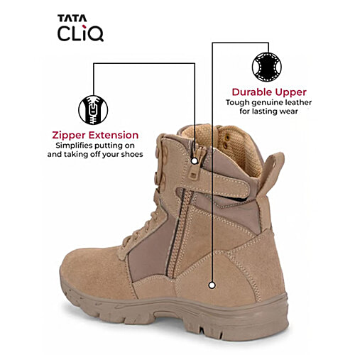 Hoversole Men's Warrior Beige Derby Boots, 1 Pair (Euro-43/UK-9) 