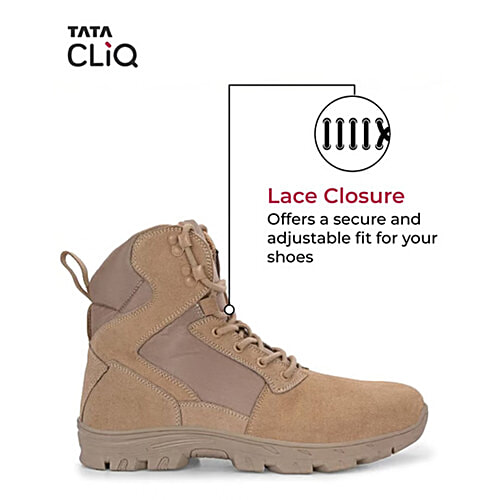 Hoversole Men's Warrior Beige Derby Boots, 1 Pair (Euro-43/UK-9) 