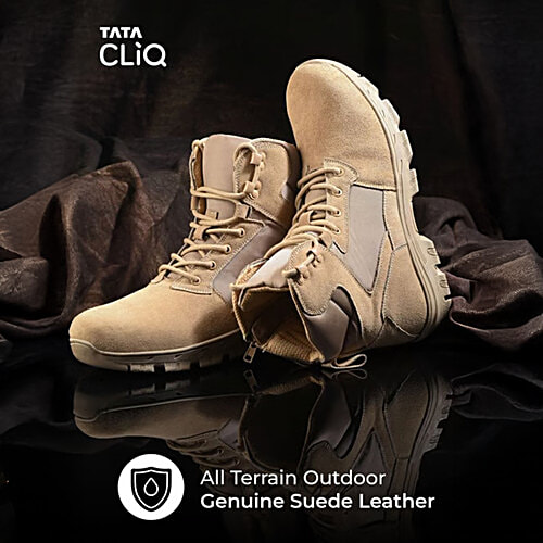 Hoversole Men's Warrior Beige Derby Boots, 1 Pair (Euro-43/UK-9) 