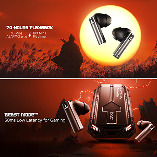 boAt Immortal Katana Blade 2.0 TWS Earbuds - Gunmetal Black, 1 pc