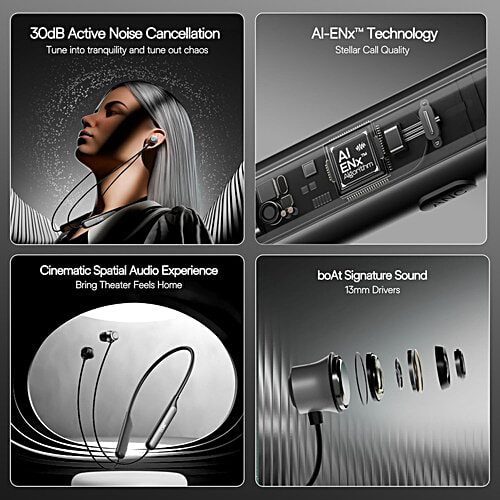 boAt Rockerz 210 ANC Bluetooth Neckband - Onyx Black, 1 pc