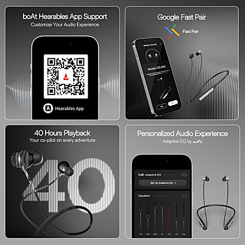 boAt Rockerz 210 ANC Bluetooth Neckband - Onyx Black, 1 pc