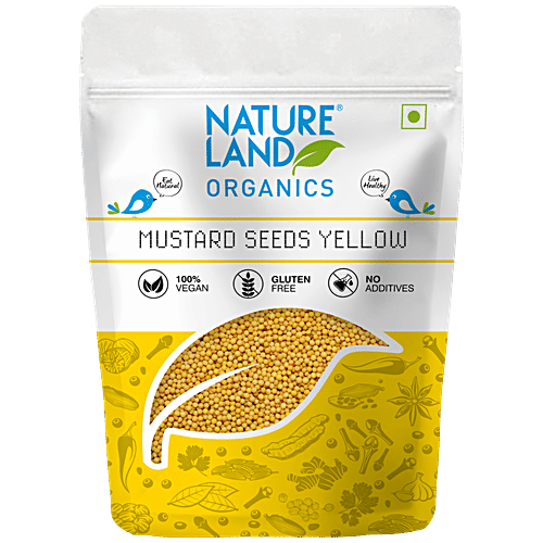 Natureland Organics Mustard Seeds Yellow, 150 g