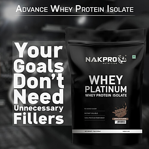 Nakpro Whey Platinum Protein Isolate - Chocolate Flavour, 1 kg  