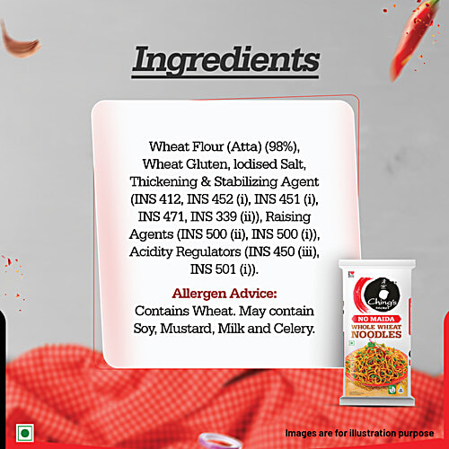 Ching's Secret Whole Wheat Noodles, 280 g  High Fibre, No MSG & Palm Oil, No Maida