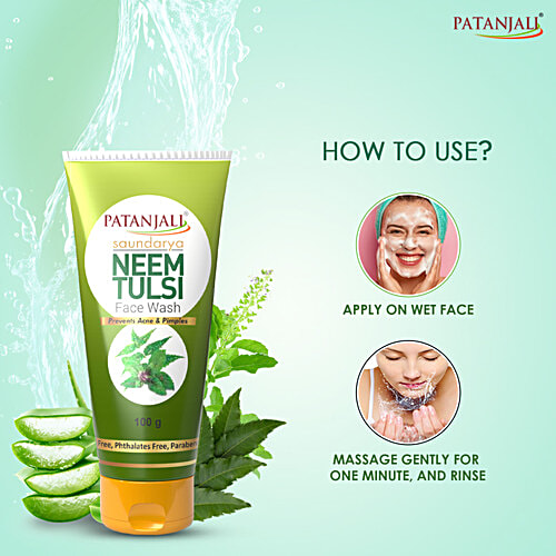 Patanjali Saundarya Neem Tulsi Face Wash, 100 g  