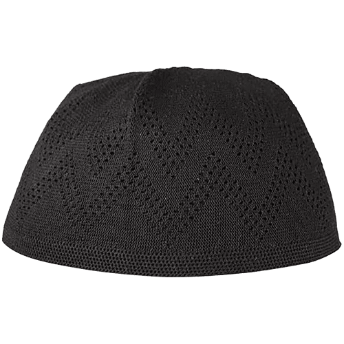 Pearlfiesta Muslim Prayer Cotton Cap - For Men, Black, 1 pc Islamic Prayer Caps for Muslims