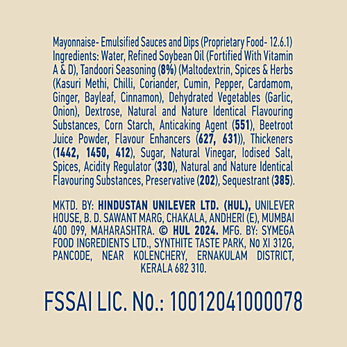 Hellmann's Smoky Tandoori Mayonnaise, 85 g Creamy & Rich Tasting, Emulsified Sauces & Dips