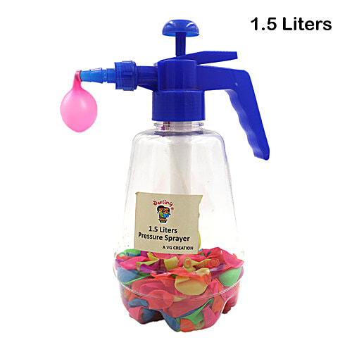 Darling Toys Multicolour Ballons With Pressure Sprayer, Pack of 1 (1.5 L)