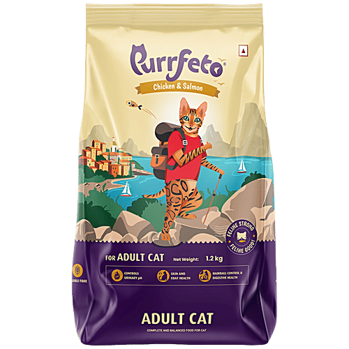 Purrfeto Chicken & Salmon - Adult Dry Cat Food, 1.2 kg