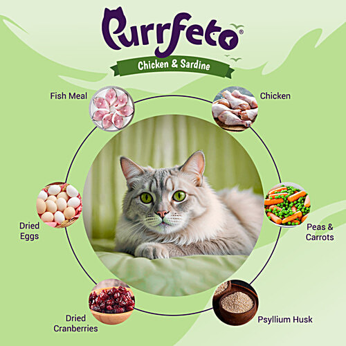 Purrfeto Chicken & Sardine - Adult Dry Cat Food, 1.2 kg