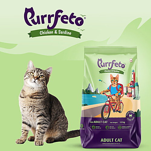 Purrfeto Chicken & Sardine - Adult Dry Cat Food, 1.2 kg