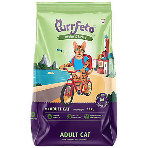 Purrfeto Chicken & Sardine - Adult Dry Cat Food, 1.2 kg