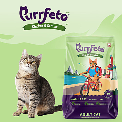 Purrfeto Chicken & Sardine - Adult Dry Cat Food, 3 kg