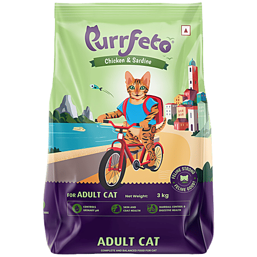 Purrfeto Chicken & Sardine - Adult Dry Cat Food, 3 kg