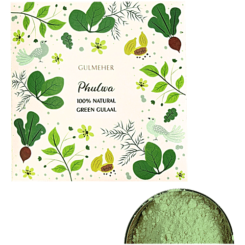 Gulmeher Phulwa Natural Green Gulaal, 50 g  