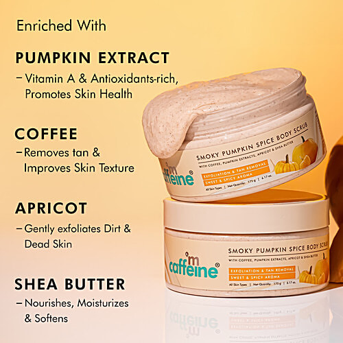 mCaffeine Smoky Pumpkin Spice Body Scrub, 175 g  