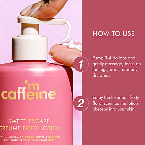 mCaffeine Sweet Escape Perfume Body Lotion - Fruity-Floral Fragrance, 300 ml  