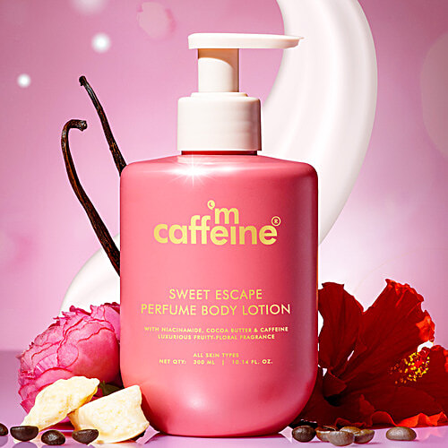 mCaffeine Sweet Escape Perfume Body Lotion - Fruity-Floral Fragrance, 300 ml  