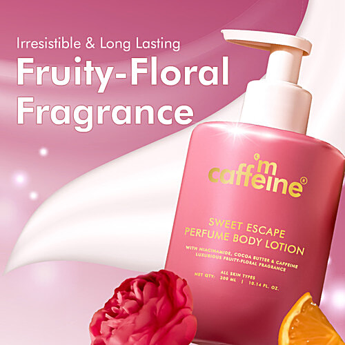 mCaffeine Sweet Escape Perfume Body Lotion - Fruity-Floral Fragrance, 300 ml  