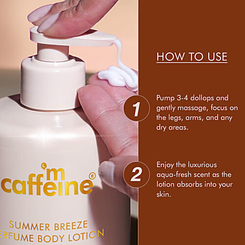 mCaffeine Summer Breeze Perfume Body Lotion - Fresh Aquatic Fragrance, 300 ml  