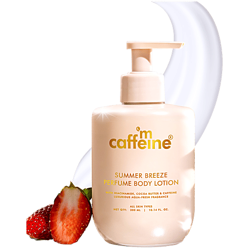 mCaffeine Summer Breeze Perfume Body Lotion - Fresh Aquatic Fragrance, 300 ml  