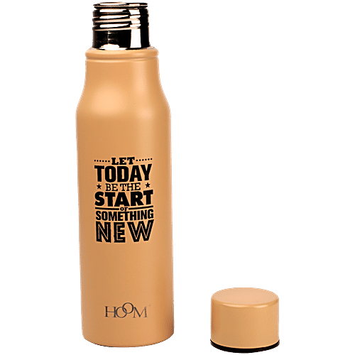 Hoom Stainless Steel Single Wall Water Bottle - Beige, 750 ml  