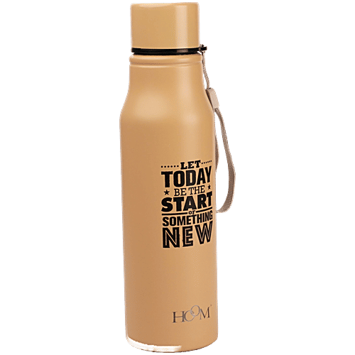 Hoom Stainless Steel Single Wall Water Bottle - Beige, 750 ml  