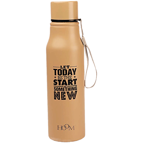 Hoom Stainless Steel Single Wall Water Bottle - Beige, 750 ml  