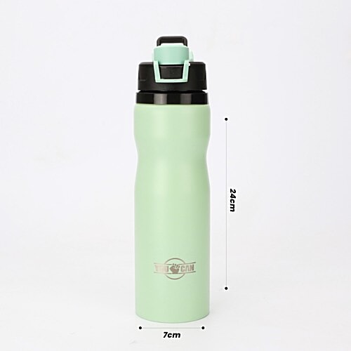 Hoom 304 Grade Stainless Steel Flip-Top Cap Water Bottle - Green, 710 ml  