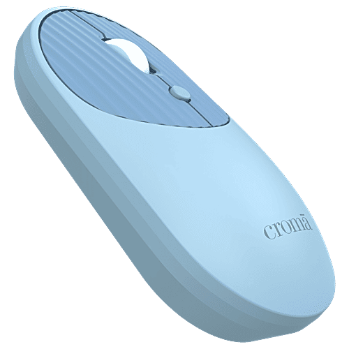 Croma Croma 2.4 GHz Wireless Optical Mouse with Power Saving Feature (1600 DPI Adjustable, Ambidextrous Design, Blue), 1 Unit  
