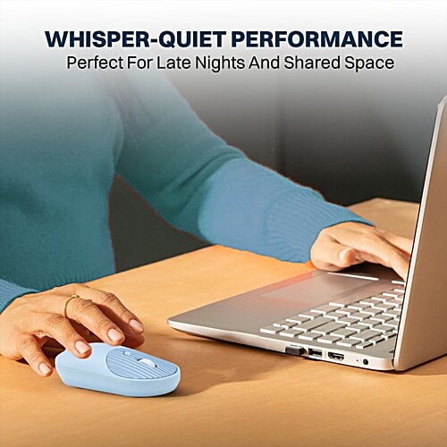 Croma Croma 2.4 GHz Wireless Optical Mouse with Power Saving Feature (1600 DPI Adjustable, Ambidextrous Design, Blue), 1 Unit  