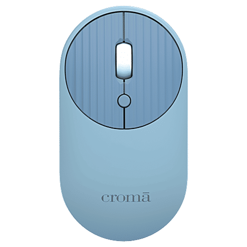 Croma Croma 2.4 GHz Wireless Optical Mouse with Power Saving Feature (1600 DPI Adjustable, Ambidextrous Design, Blue), 1 Unit  