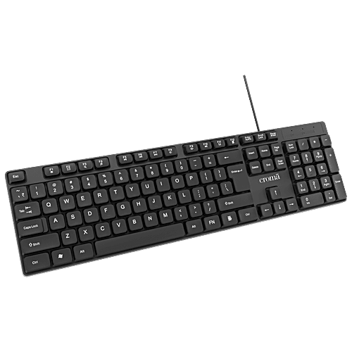 Croma Croma Wired Keyboard with Multimedia Shortcuts (Robust & Compact, Black), 1 Unit  