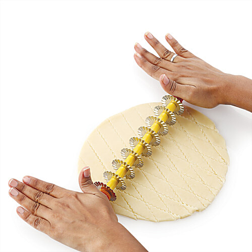 DS Shankarpali Belan Roller Cutter Slicer With Stainless Steel Blades - For Mithai, Kaju Katli, 1 pc  