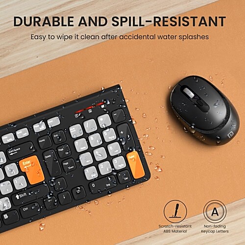 Portronics Key7 Combo Wireless Keyboard & Mouse - For PC, Laptop & Mac, 2 pcs With 2.4 GHz USB Receiver, 10m Working Range, 12 Shortcut Keys, Adjustable DPI