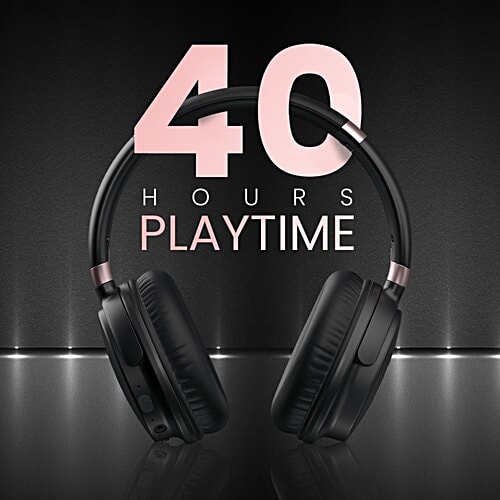 Portronics Muffs M3 Over-Ear Headphones - With ANC Enabled, 1 Unit  Up to 40 Hours Playtime, In-Built Mic, 40mm Driver, Powerful Bass, Soft Ear Cushion, BT 5.3V, AUX-In, Foldable Design, Type C Fast Charging