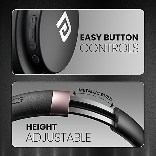 Portronics Muffs M3 Over-Ear Headphones - With ANC Enabled, 1 Unit  Up to 40 Hours Playtime, In-Built Mic, 40mm Driver, Powerful Bass, Soft Ear Cushion, BT 5.3V, AUX-In, Foldable Design, Type C Fast Charging